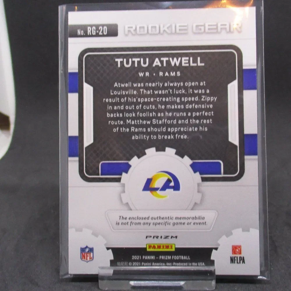 TUTU ATWELL ROOKIE GEAR GREEN PULSAR 2021 PANINI PRIZM LOS ANGELES RAMS RG-20